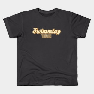 Swimming time typography Kids T-Shirt
